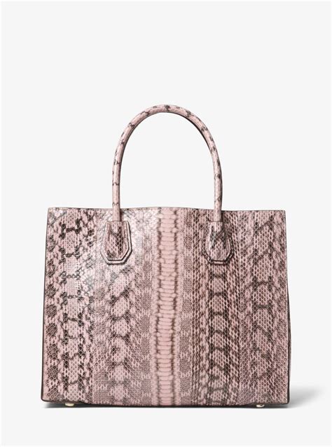 michael kors mercer extra large snakeskin tote|Michael Kors snakeskin clutch.